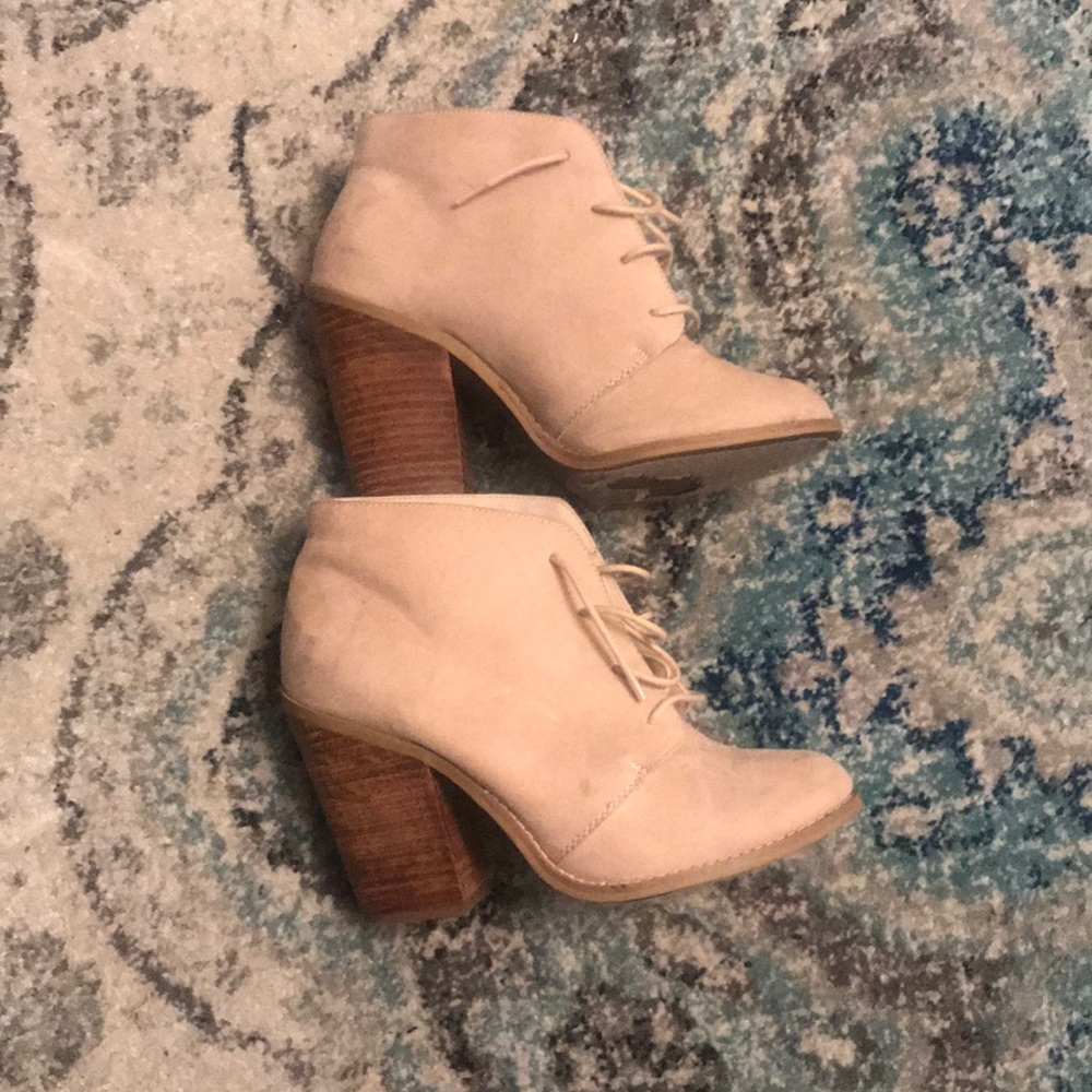 Heeled lace up booties